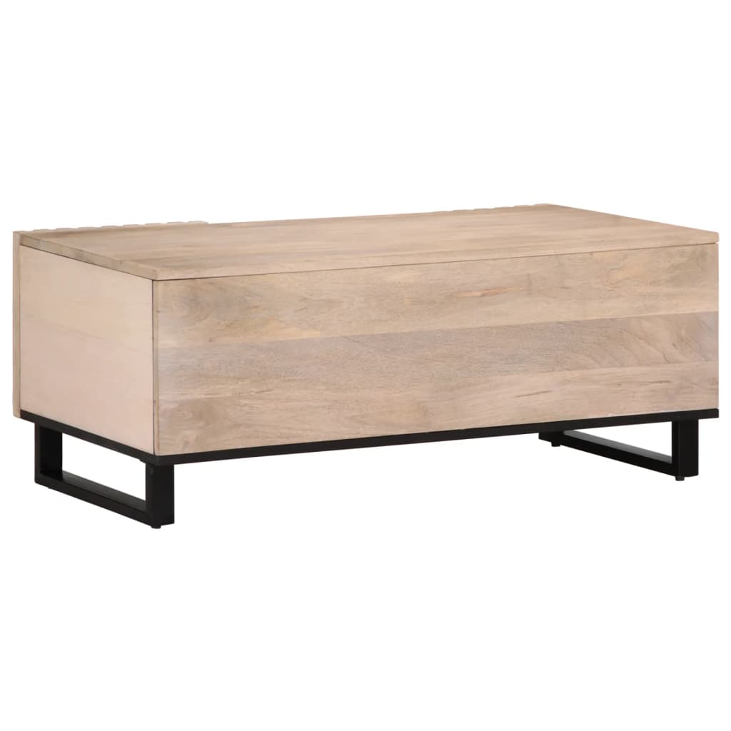 Coffee Table White 100x55x40 cm Solid Wood Mango